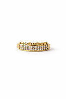 Gold Pavé Crystal Band Ring