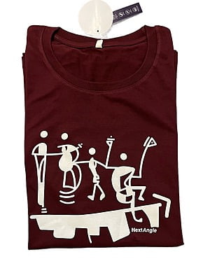 'Celebrating Together' Half Sleeve Maroon Tee