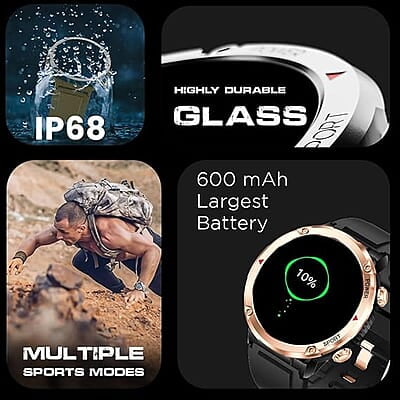 Fire-Boltt Sphere 1.6 inch Sporty Rugged Metal Body Smartwatch with Shock Proof (Green)