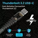 Portronics POR 2647 Flash C USB-C to USB-C Cable – 100W, Thunderbolt 3.2, Braided, 1.5M, Grey