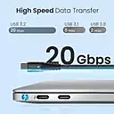 Portronics POR 2647 Flash C USB-C to USB-C Cable – 100W, Thunderbolt 3.2, Braided, 1.5M, Grey