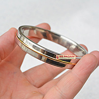 12mm Stainless Steel SP Flat Wide Brass Ring Punjabi Kada