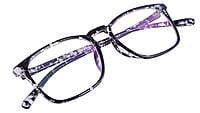 Soigné Unisex Square Large Spectacle Frame. Transparent& Black
