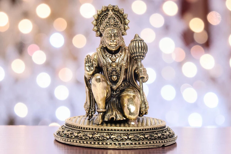 Lord Hanuman – Devotional Surrender | Fine Brass | 3.25”