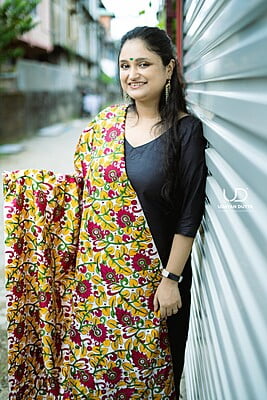 Multicolor block print pure katan dupatta