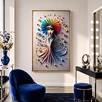 Rainbow Umbrella Dress Wall Art