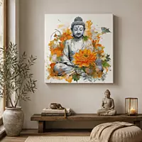 Floral Serenity Buddha