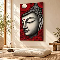Crimson Serenity Buddha
