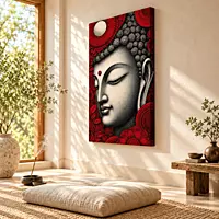 Crimson Serenity Buddha