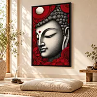 Crimson Serenity Buddha