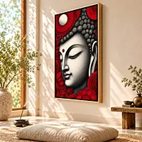 Crimson Serenity Buddha