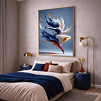 Abstract Paint Brush Dancer Wall Art – Modern Swirl Movement Colourful Home Decor