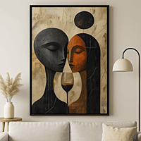 Silent Toast Couple Wall Art