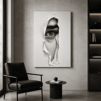 Torn Paper Eye Wall Art – Realistic Black White Modern Abstract Portrait Decor master