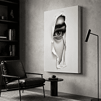 Torn Paper Eye Wall Art – Realistic Black White Modern Abstract Portrait Decor master