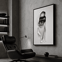 Torn Paper Eye Wall Art – Realistic Black White Modern Abstract Portrait Decor master