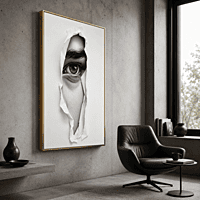 Torn Paper Eye Wall Art – Realistic Black White Modern Abstract Portrait Decor master