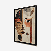 Abstract Face Wall Art – Modern Geometric Boho Decor