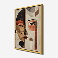 Abstract Face Wall Art – Modern Geometric Boho Decor