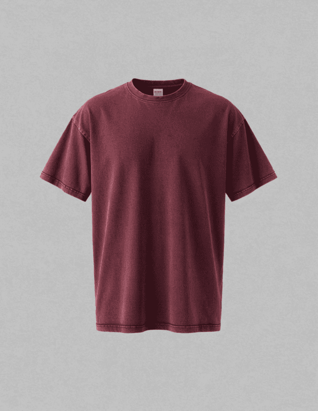 Lust Lost Love Maroon Acid Wash Oversized Tee