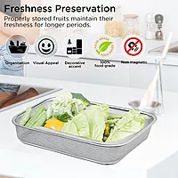 Onions Stainless Steel Mesh Storage Basket for Refrigerator| Rectangular Fridge Basket