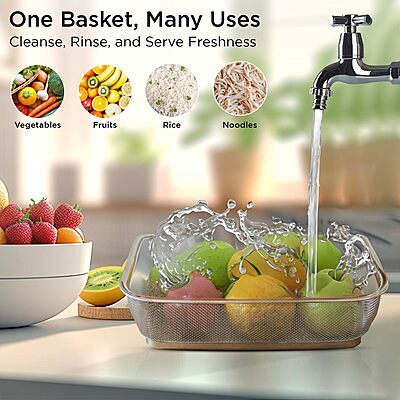 Onions Stainless Steel Mesh Storage Basket for Refrigerator| Rectangular Fridge Basket
