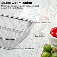 Onions Stainless Steel Mesh Storage Basket for Refrigerator| Rectangular Fridge Basket
