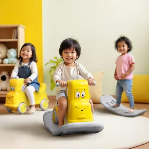 All-in-One Rider, Rocker & Balance Board –  Yellow