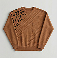 Brown Cable Knit Sleeveless Vest