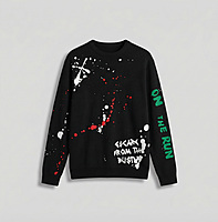 Paint Splatter Graphic Knit Sweater