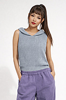 Sleeveless Knit Hoodie