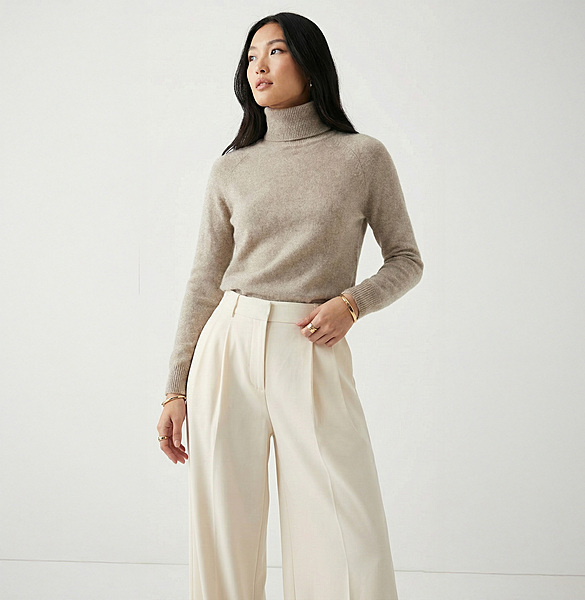 Classic Cashmere-Feel Turtleneck