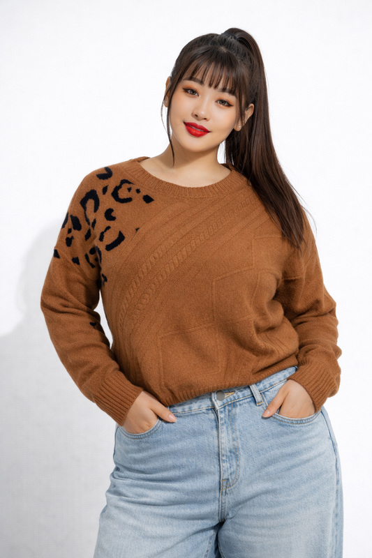 Brown Cable Knit Sleeveless Vest