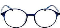 Soigné Unisex Oversized Round Spectacle Frame.Blue&Transparent