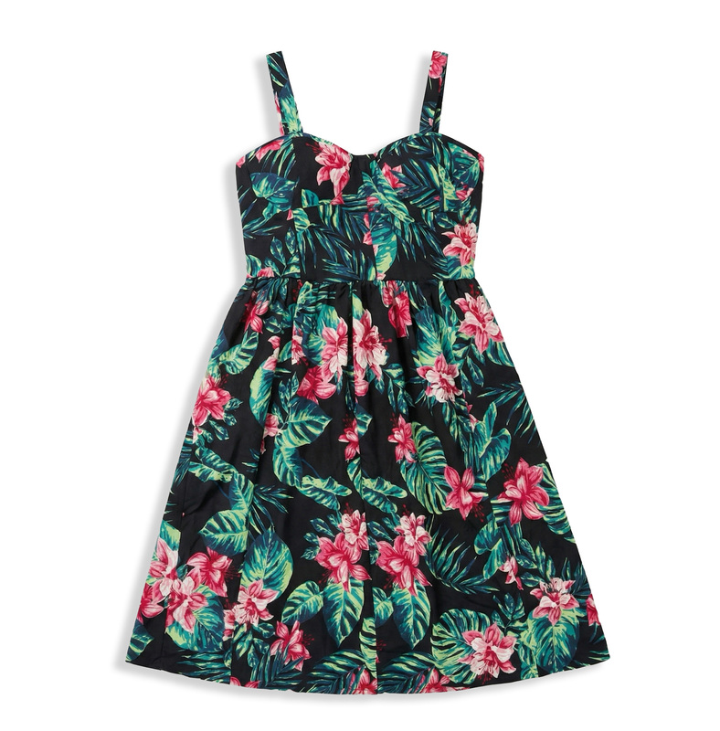 Tropic Noir Floral Dress