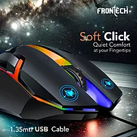Frontech MS-0070 – Wired optical mouse with 1000 DPI, ergonomic design, and smooth tracking for precise and comfortable daily use.