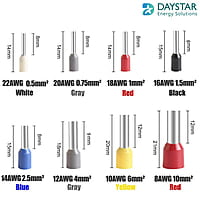 Ferrule Copper Crimp Connector - Insulated Cord Pin End Terminal orange (10 nos)