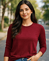 Unisex Maroon Full Sleeve Tee