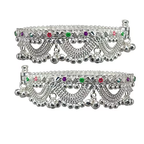 Sterling Silver Women Chain & ghungroos Anklet