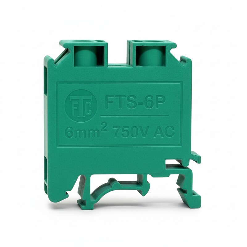 6 mm² Green Polyamide Terminal Block (32 Amp)|FTS-6P