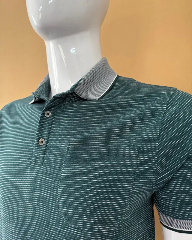 Men Dark Teal Green Poloshirt