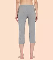 Enamor Mid Rise Capri length Drawstring Closure Lounge Capri for Women - Slim Fit, Soft and Breathable Stretch Cotton - E018