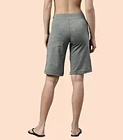 Enamor Mid Rise Knee length Drawstring Closure City Shorts For Women - Slim Fit, Soft and Breathable Cotton - E044