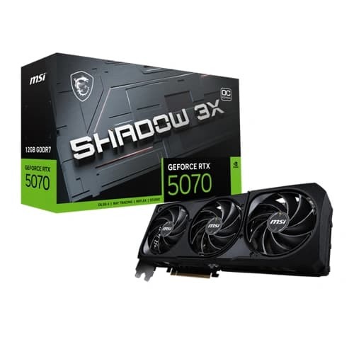 MSI RTX 5070 Shadow 3X OC 12GB GDDR7 Graphics Card – Triple Fan | 4K Support