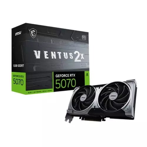 MSI GeForce RTX 5070 Ventus 2X OC 12GB GDDR7 Graphics Card – Dual Fan | 4K Support