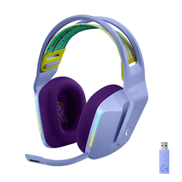 Logitech Lightspeed Wireless Gaming Over-Ear Headphones G 733 ( Lilac ) Logitech Lightspeed Wireless Gaming Over-Ear Headphones G 733 ( Lilac )