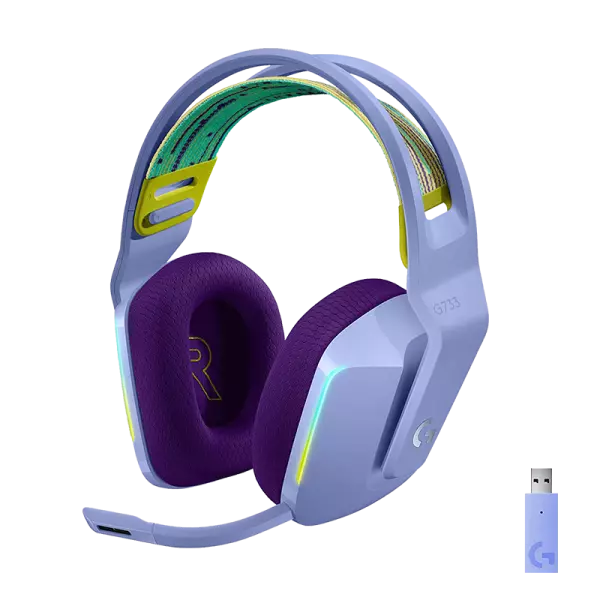 Logitech Lightspeed Wireless Gaming Over-Ear Headphones G 733 ( Lilac )