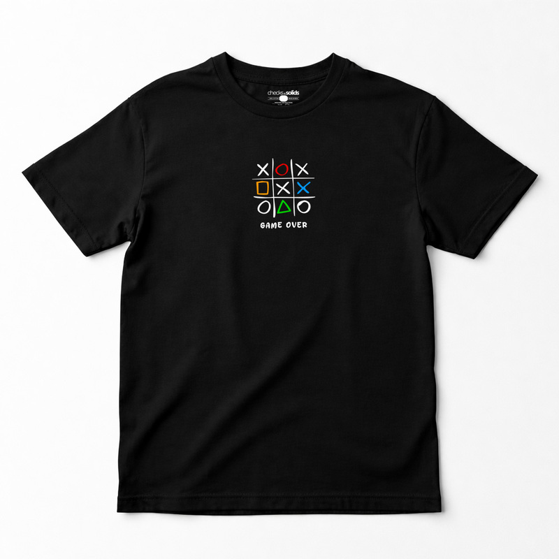 Game Over Black Cotton T-Shirt