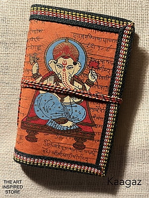 Kaagaz Handcrafted Notebook-Medium | 'Ganesh' Print