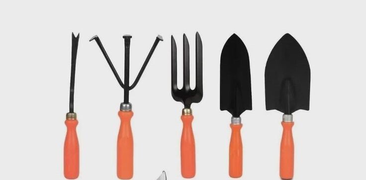 Garden Hand Tool Kit | 5 Pieces | Iron & Plastic Handle